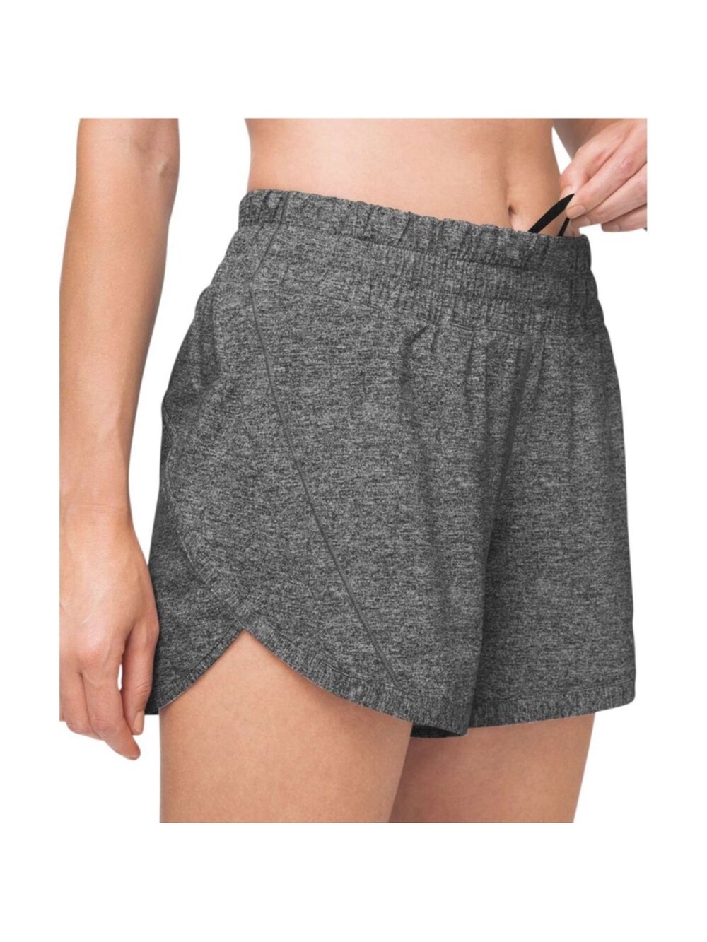 lululemon athletica Heathered Gray Athletic Drawstring Shorts
